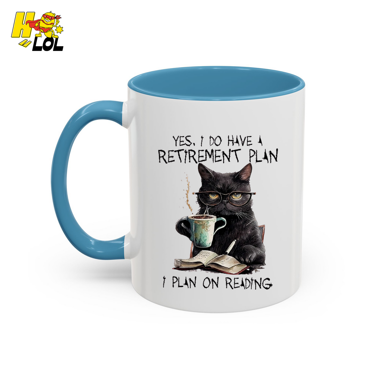 Yes I Do Have A Retirement Plan Reading Cat Mug Gift For Book Lovers - HQLOL