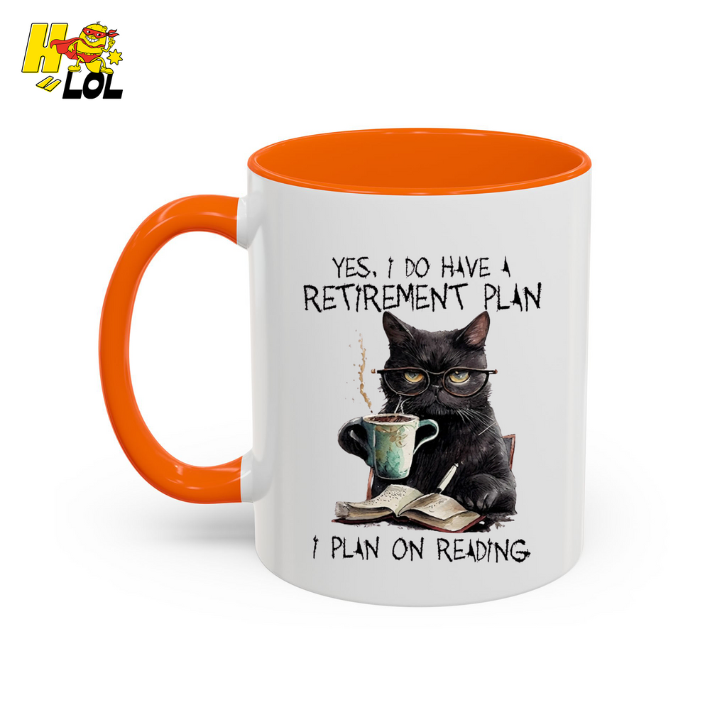 Yes I Do Have A Retirement Plan Reading Cat Mug Gift For Book Lovers - HQLOL