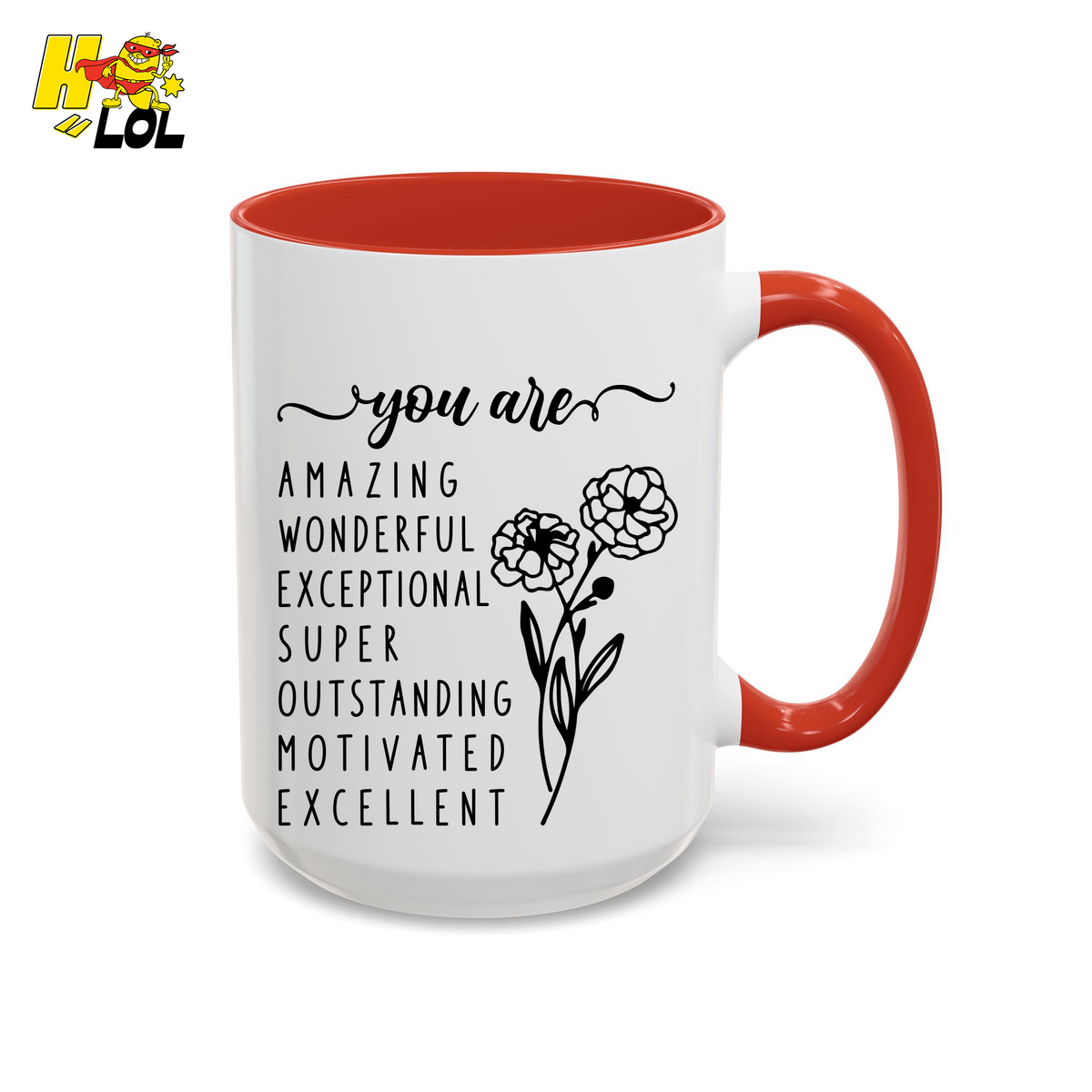 You Are Amazing Inspirational Affirmation Mug Birth Flower Gift For Her - HQLOL