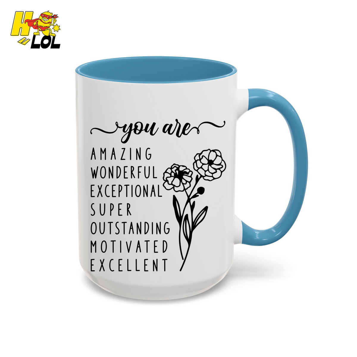 You Are Amazing Inspirational Affirmation Mug Birth Flower Gift For Her - HQLOL