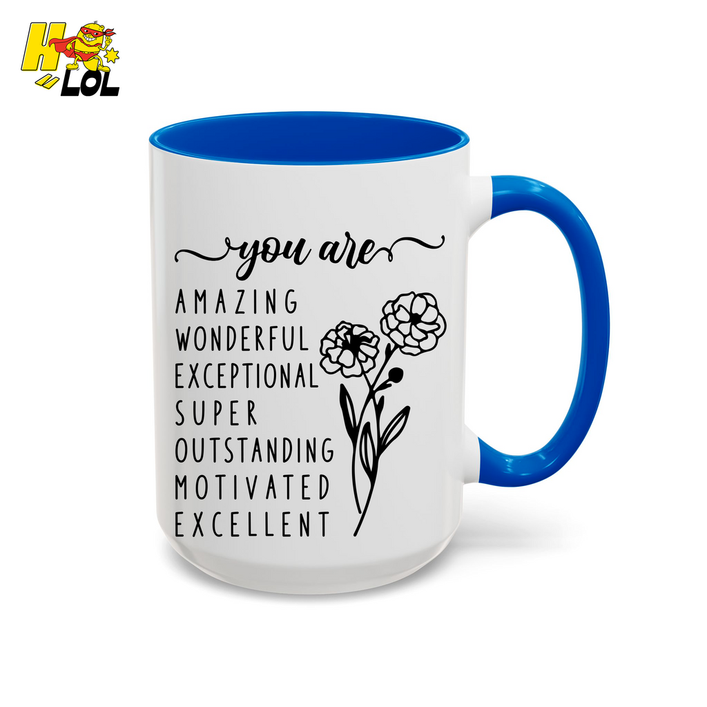 You Are Amazing Inspirational Affirmation Mug Birth Flower Gift For Her - HQLOL