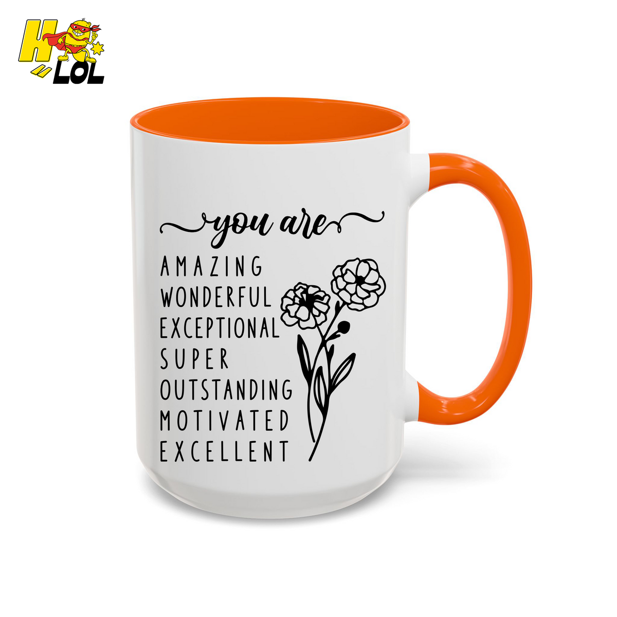 You Are Amazing Inspirational Affirmation Mug Birth Flower Gift For Her - HQLOL