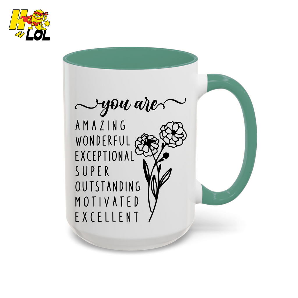 You Are Amazing Inspirational Affirmation Mug Birth Flower Gift For Her - HQLOL