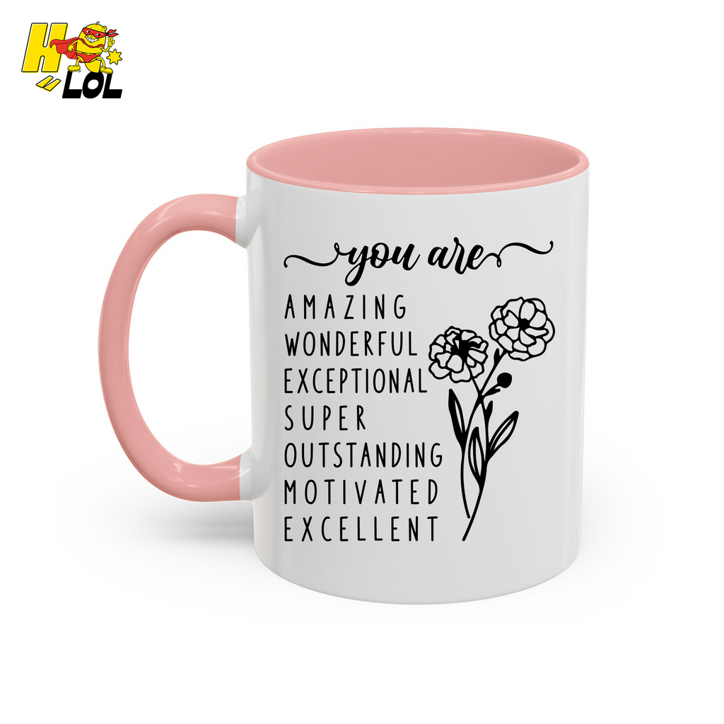 You Are Amazing Inspirational Affirmation Mug Birth Flower Gift For Her - HQLOL