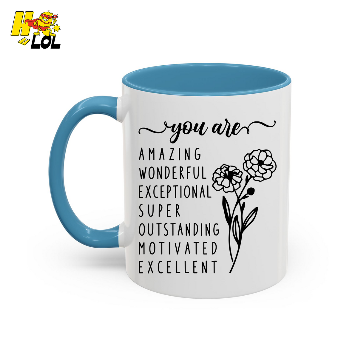You Are Amazing Inspirational Affirmation Mug Birth Flower Gift For Her - HQLOL