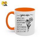 You Are Amazing Inspirational Affirmation Mug Birth Flower Gift For Her - HQLOL