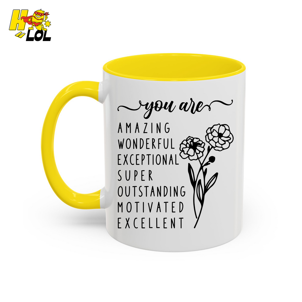 You Are Amazing Inspirational Affirmation Mug Birth Flower Gift For Her - HQLOL
